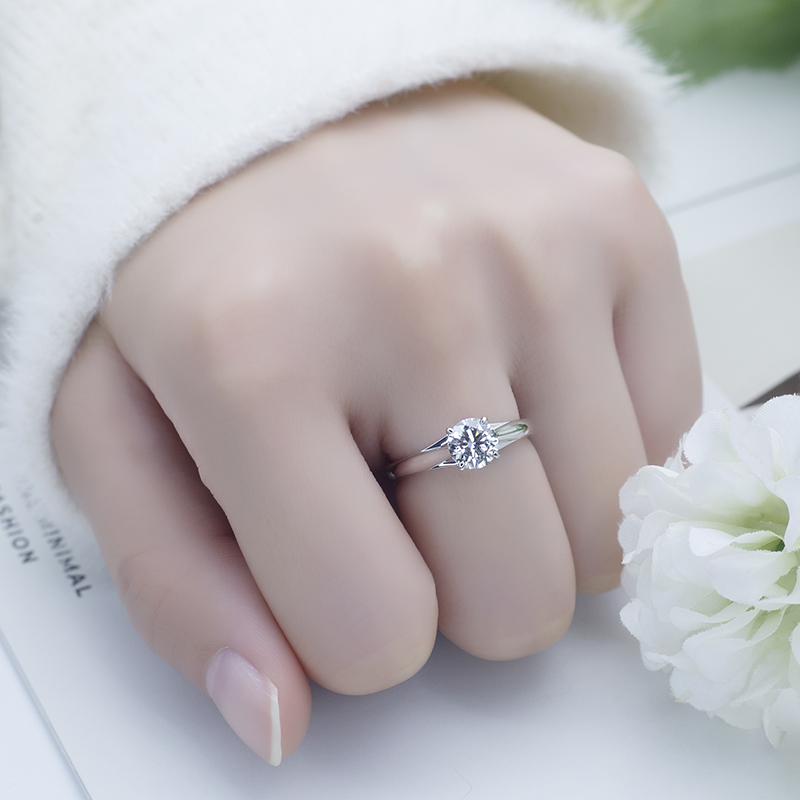 Messi Jewelry - Messi Gems MS-654 1Ct DEF Moissanite 2022 Valentine's Day Women Gift 18k Gold Ring Rings 13