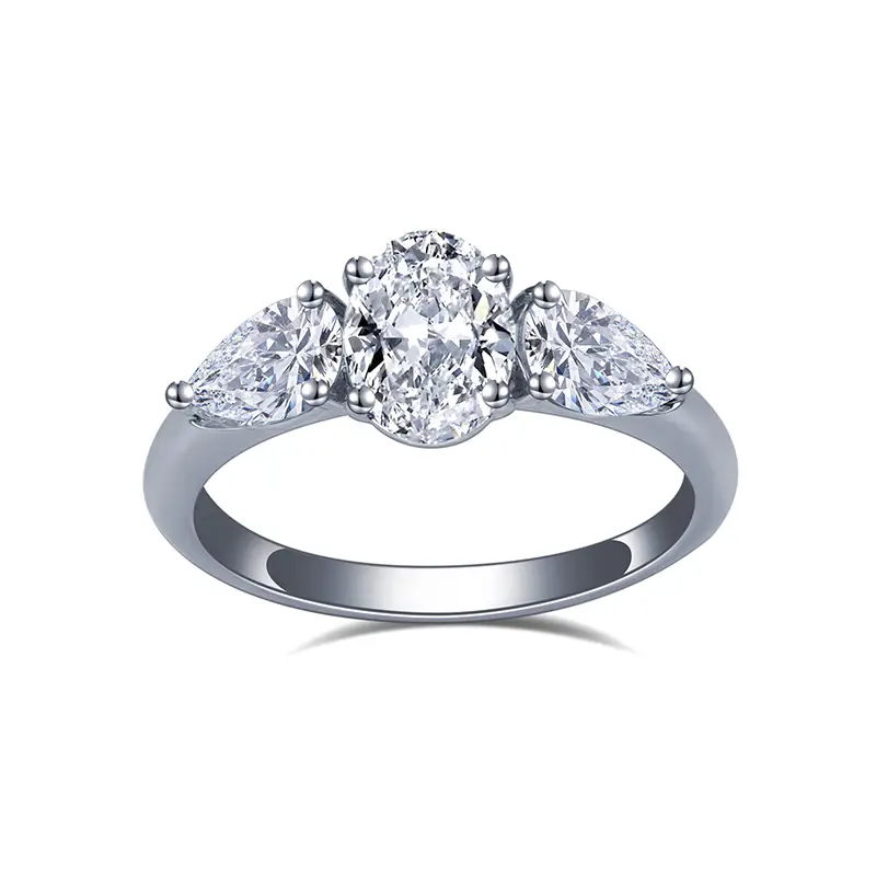 MSR-1203 18K Gold personalizzato 1,03CT E VVS1 HPHT Oval Lab Diamond Anello solitario 1