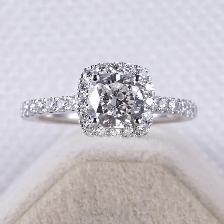 MSR-930 1CT E VVS1 Lab Grown Diamond Halo Rt Pt950 1