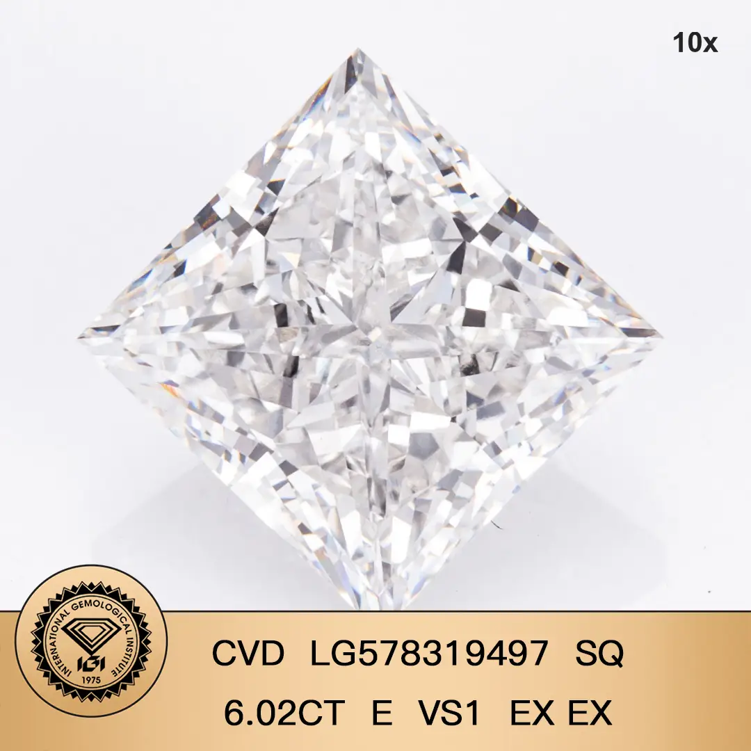 Lab Grown Diamond Manufacturer: 0.3-20 ct Sizes, IGI Certified, Customizable Princess CutDiamonds 2