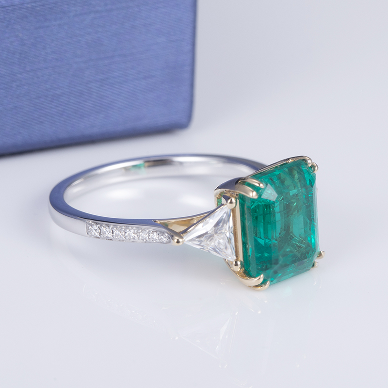 Messi Jewelry - Messi Jewelry MS-613 18k Gold Jewelry Create Emerald Ring Rings 10