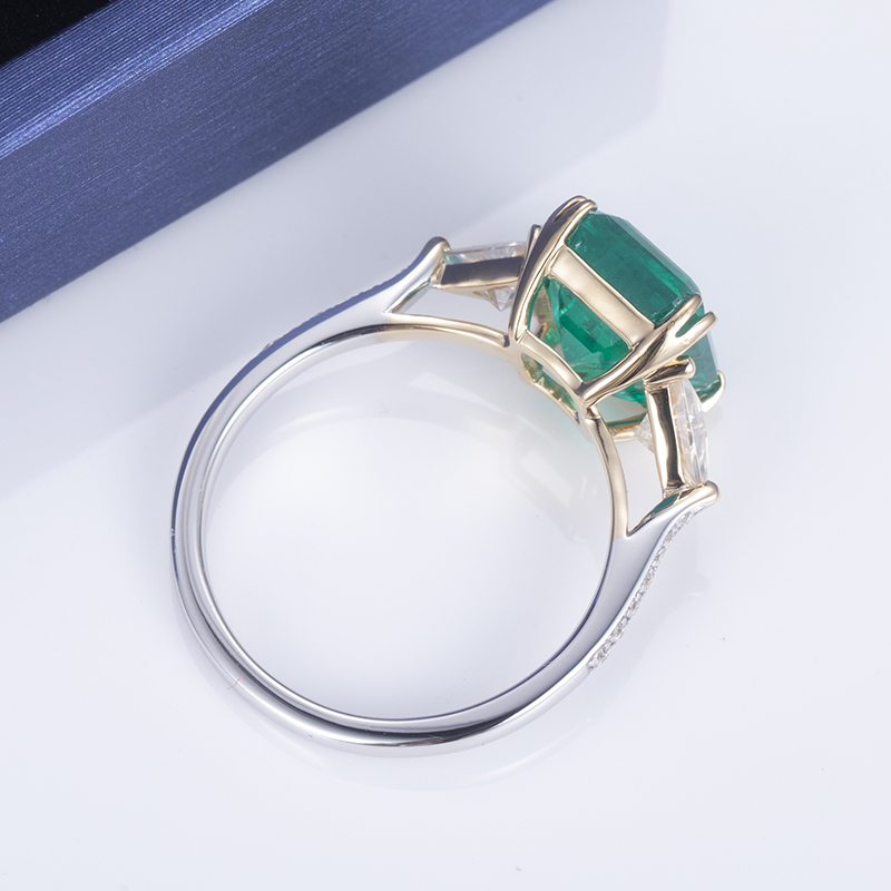 Messi Jewelry - Messi Jewelry MS-613 18k Gold Jewelry Create Emerald Ring Rings 11