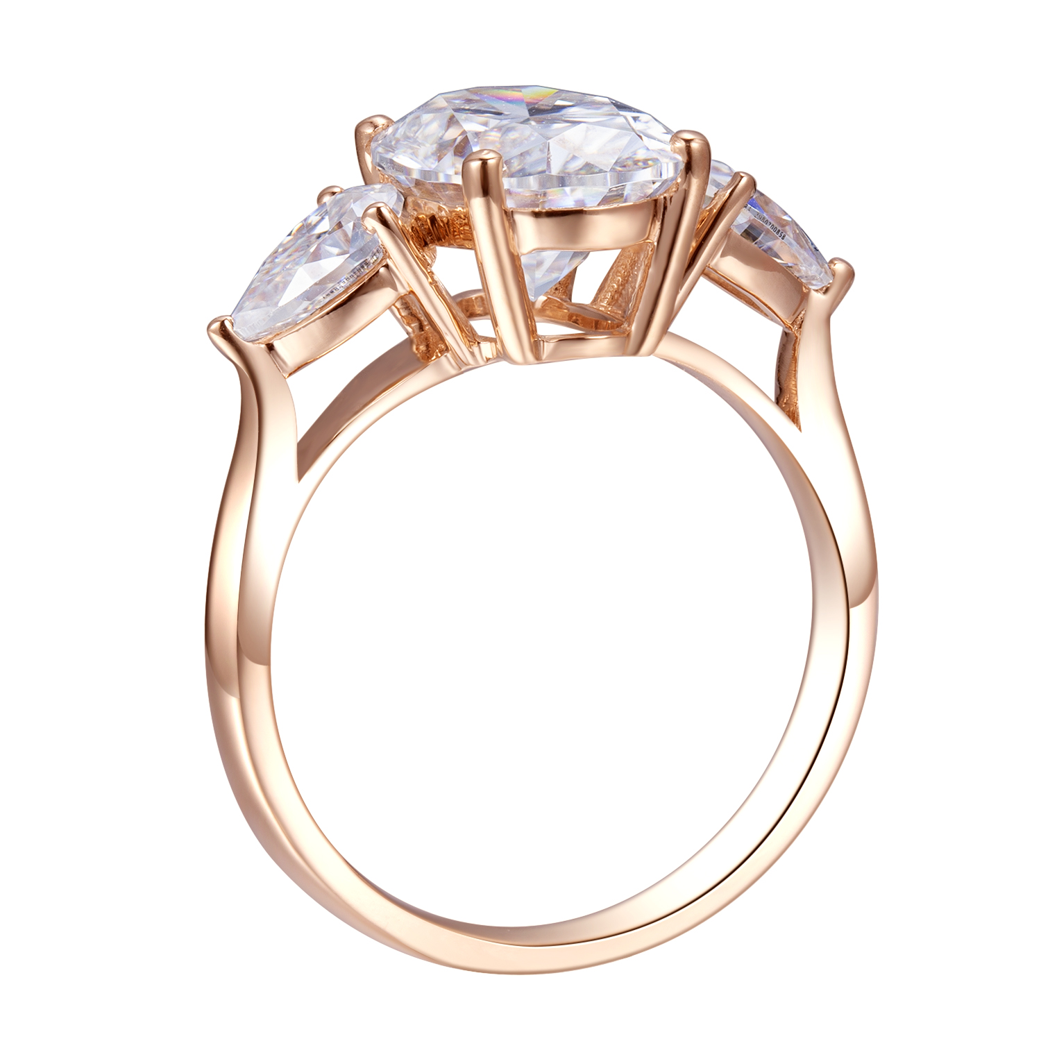 Messi Jewelry - Messi Gems MS-463 Ring18K Rose Gold Jewelry 8*11mm /3.5Ct Oval Cut D Color Moissanite Women Ring Rings 9