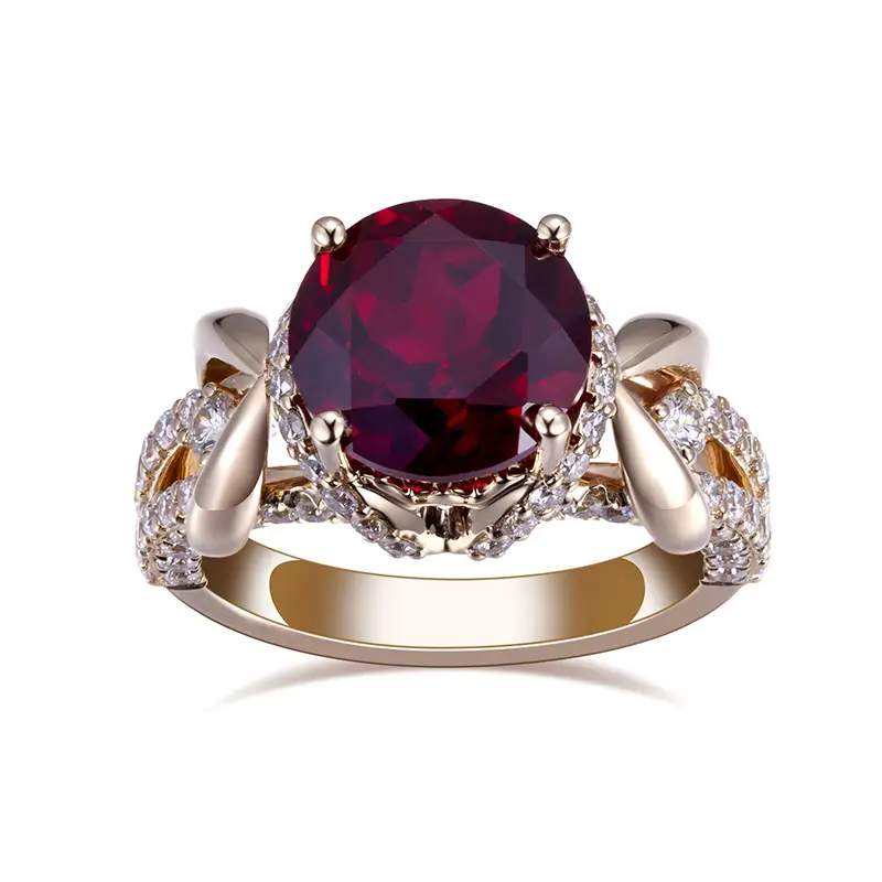 Gioielli Messi - Messi Gems MSR -816 Ring Giallo 14K Gold Gold 9,5 mm Laboratorio creato anelli di gioielleria fine 1