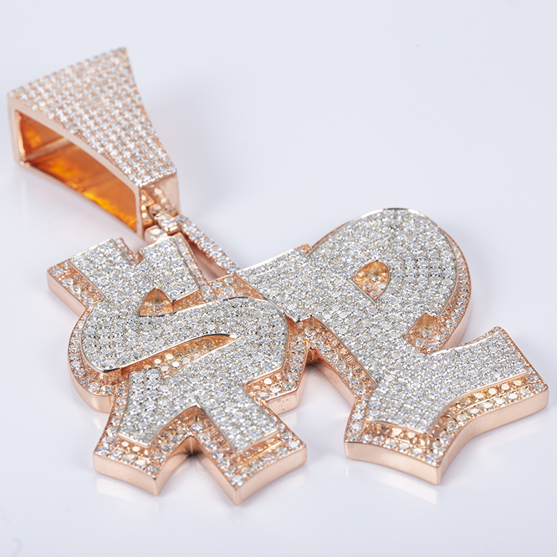 Messi Jewelry - Gold Silver Custom Logo Letter Moissanite Diamond Pendant VVS Custom Moissanite Pendant Moissante Pendant 9
