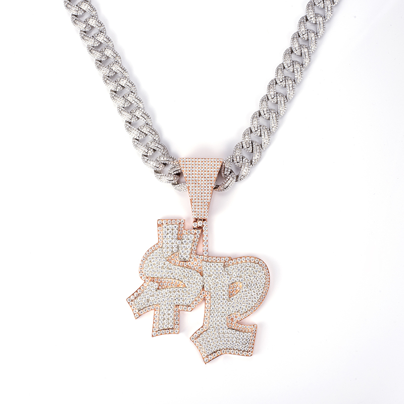 Messi Jewelry - Gold Silver Custom Logo Letter Moissanite Diamond Pendant VVS Custom Moissanite Pendant Moissante Pendant 8