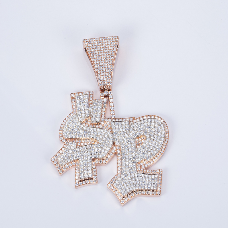 Messi Jewelry - Gold Silver Custom Logo Letter Moissanite Diamond Pendant VVS Custom Moissanite Pendant Moissante Pendant 11