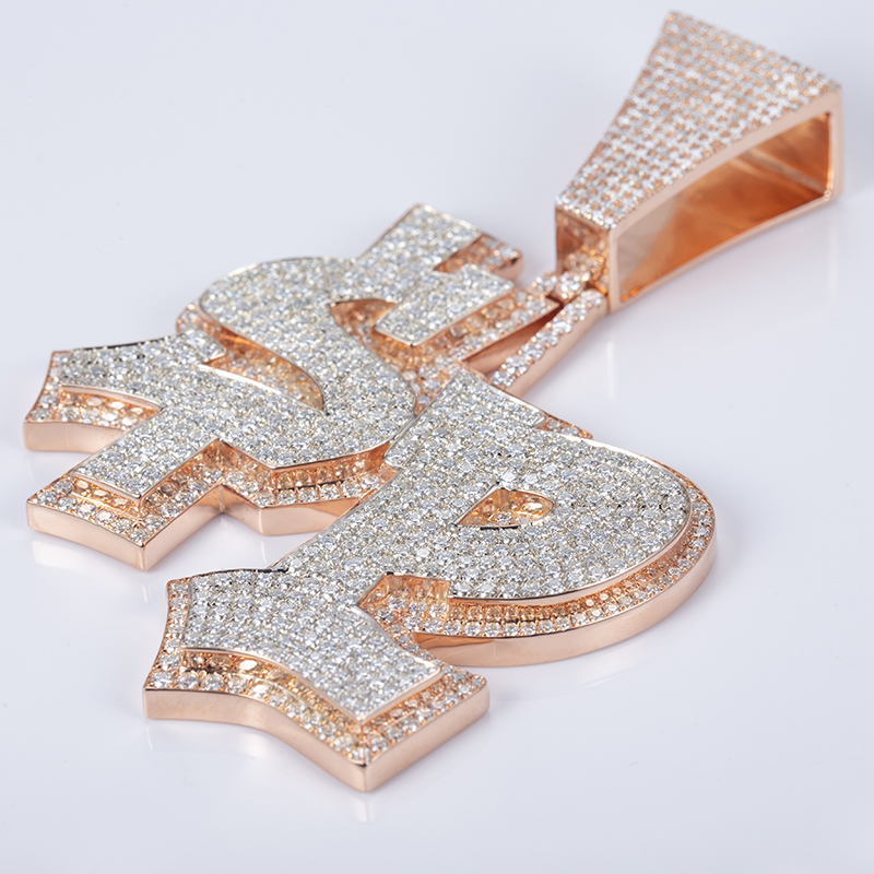 Messi Jewelry - Gold Silver Custom Logo Letter Moissanite Diamond Pendant VVS Custom Moissanite Pendant Moissante Pendant 10