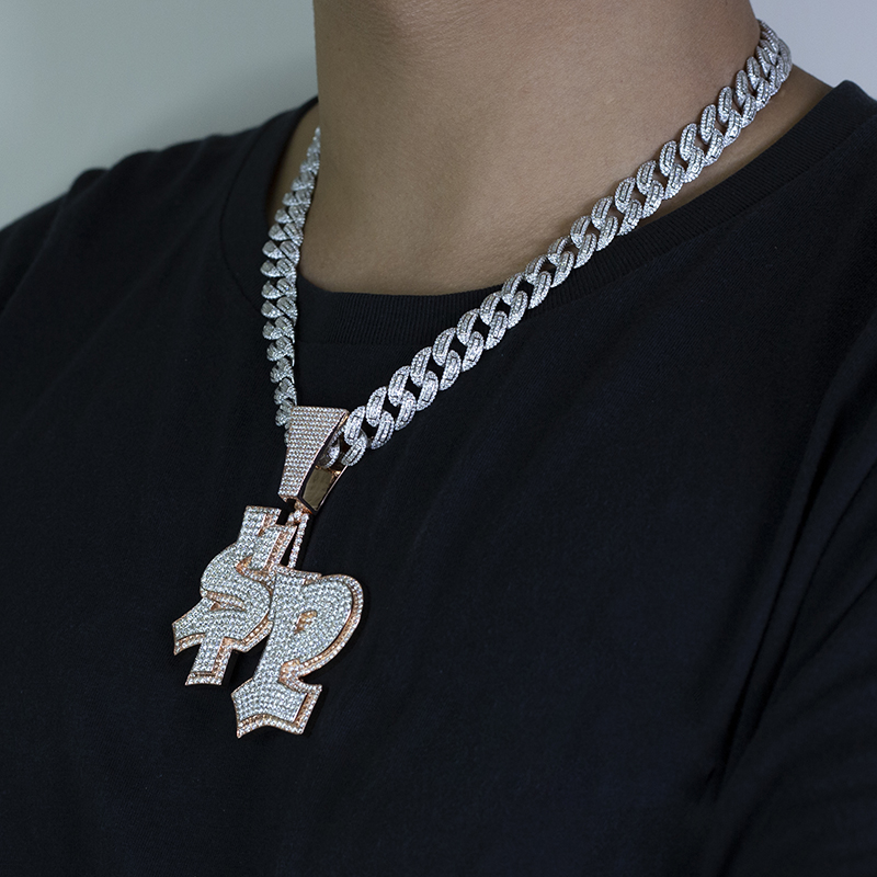 Messi Jewelry - Gold Silver Custom Logo Letter Moissanite Diamond Pendant VVS Custom Moissanite Pendant Moissante Pendant 16