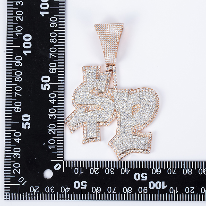 Messi Jewelry - Gold Silver Custom Logo Letter Moissanite Diamond Pendant VVS Custom Moissanite Pendant Moissante Pendant 13