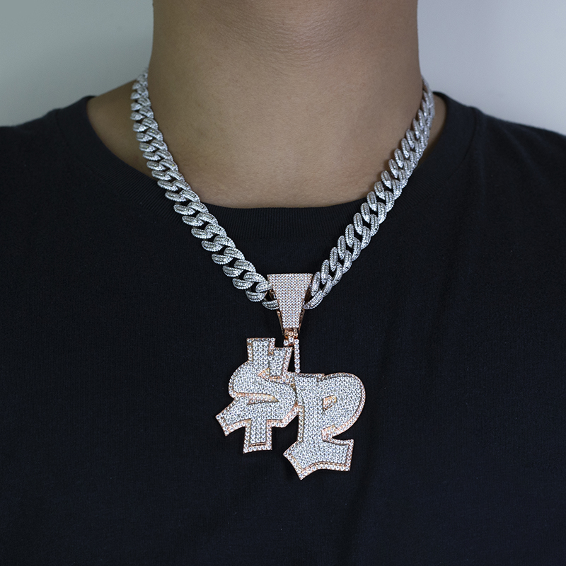 Messi Jewelry - Gold Silver Custom Logo Letter Moissanite Diamond Pendant VVS Custom Moissanite Pendant Moissante Pendant 14