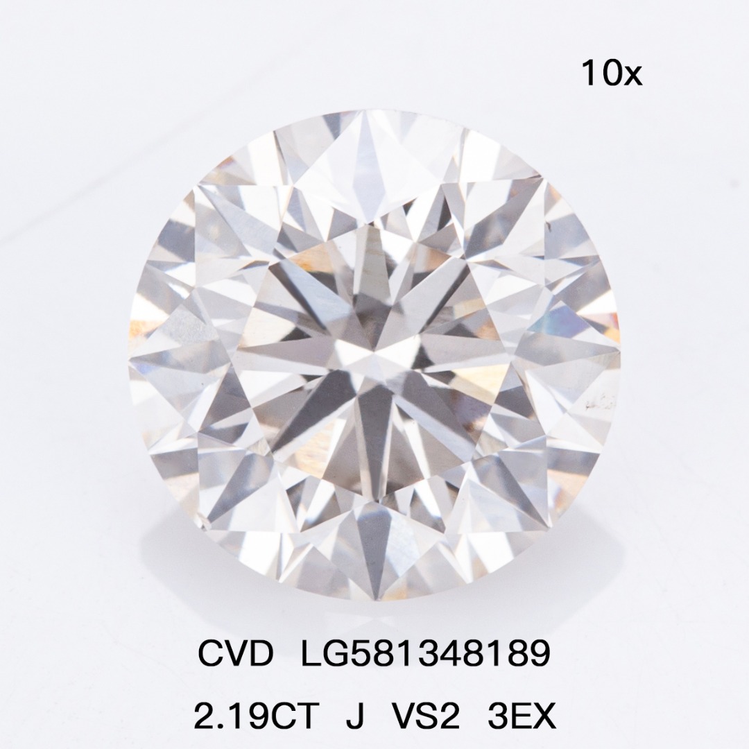 Round Brilliant Cut 2.2ct J VS2 CVD Diamond Lab Grown Diamond IGI Certificate 9