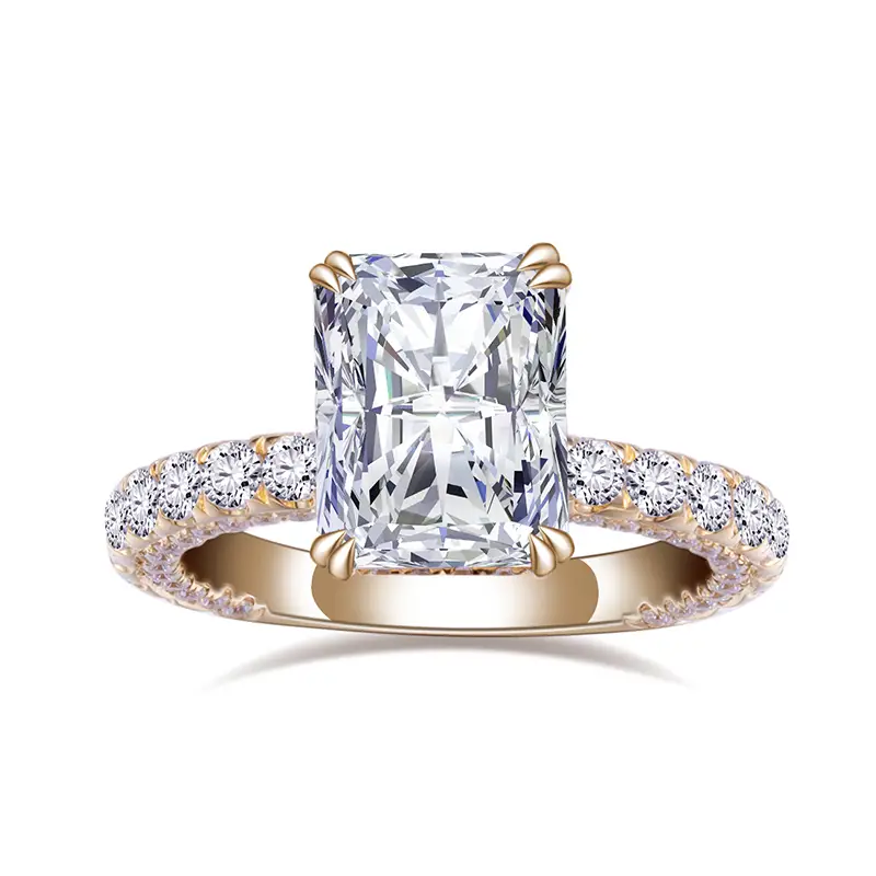 Gioielli Messi - Messi MS -769 18K Donne Gioielli in oro delicati 1ctmoissanite B Diamond Ring Anelli ad anello solitario 1