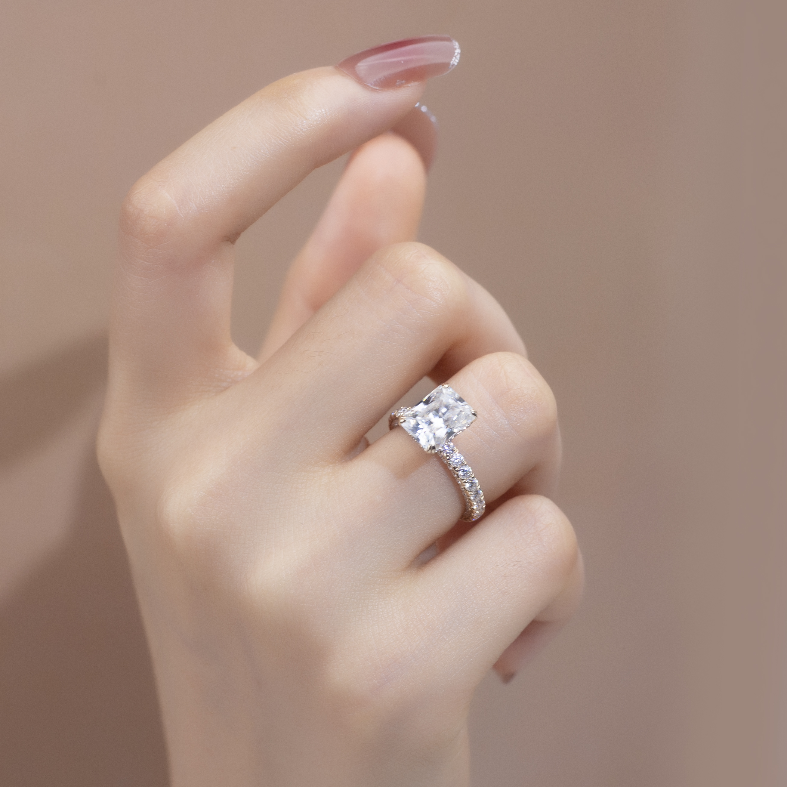 Barang Kemas Messi - Messi MS-769 18k Barang kemas emas wanita cantik 1Ctmoissanite b Cincin Cincin Berlian 9