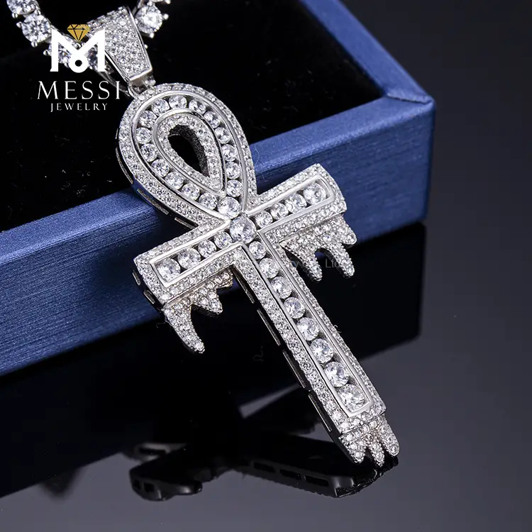 Gioielli Messi - Gioielli Messi 925 Gioielli in argento sterling CZ Micro Religione Caspila Ciondolo Ciondolo Moissante 1