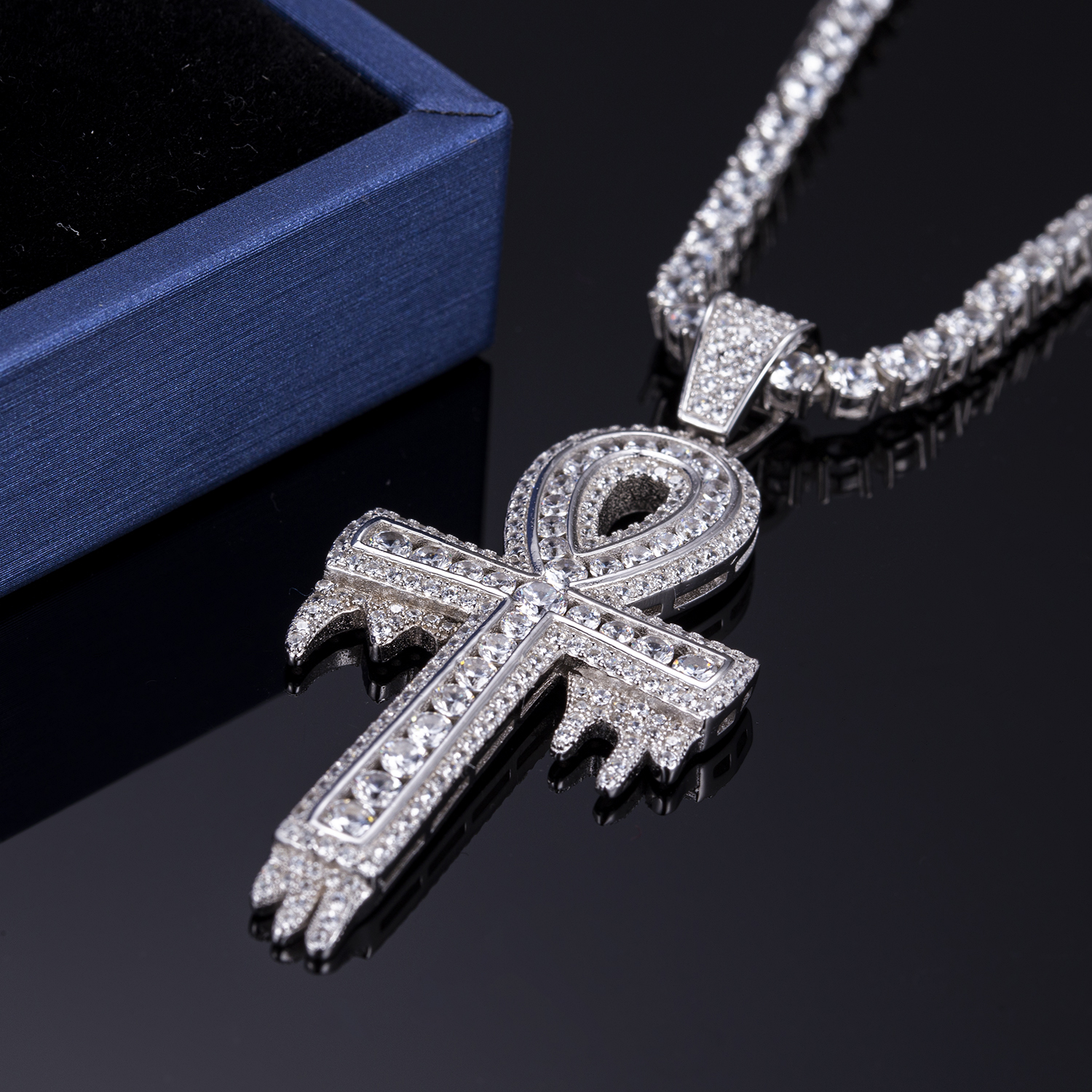 Messi Jewelry - Messi Jewelry 925 sterling silver jewelry CZ micro religion cross charm pendants necklace Moissante Pendant 9