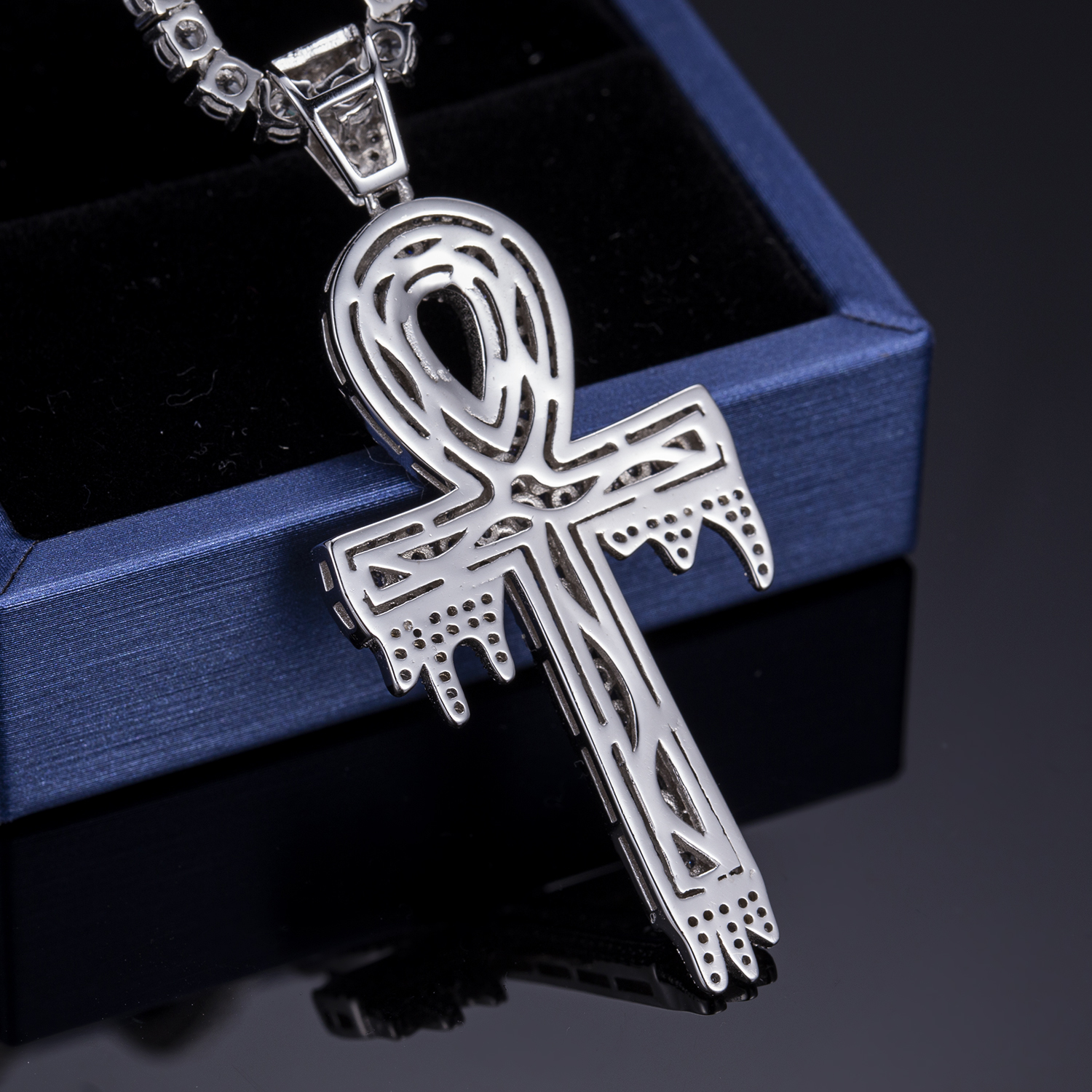 Messi Jewelry - Messi Jewelry 925 sterling silver jewelry CZ micro religion cross charm pendants necklace Moissante Pendant 10