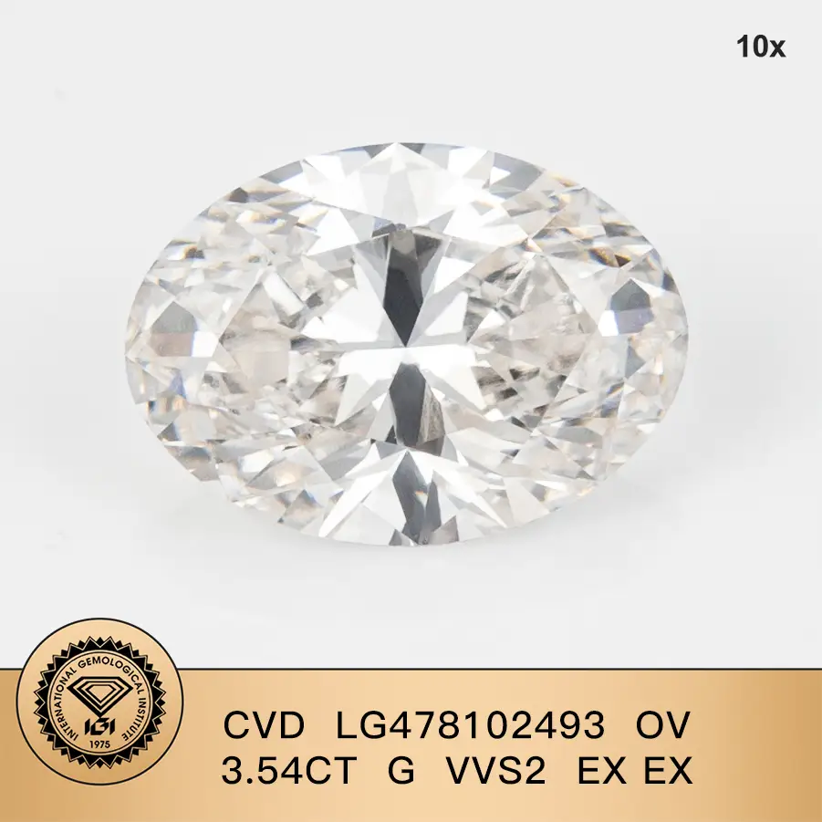 3,54 CT Fancy Pere Forma CVD G VVS2 EX EX LG478102493 IGI White Lab Grown Diamond 1