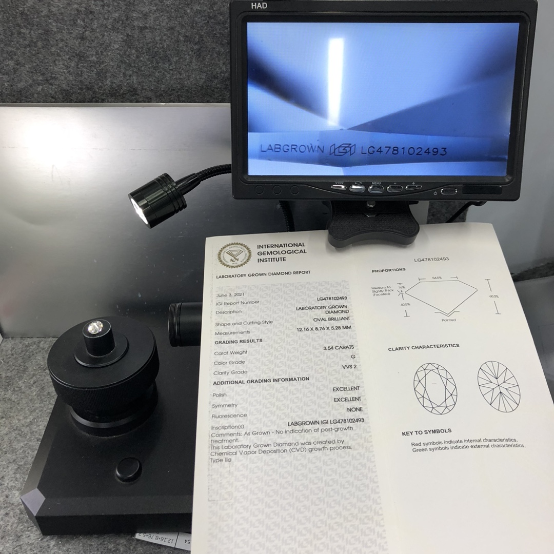 3.54 CT Fancy Pear shape CVD G VVS2 EX EX LG478102493 IGI White Lab Grown Diamond 11