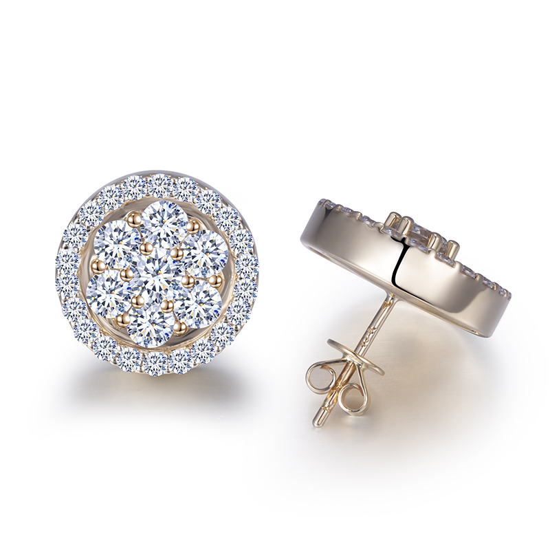 Messi Jewelry - Messi Jewelry 10k yellow gold moissanite diamond stud earrings Earrings 8