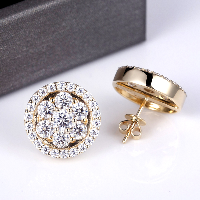 Messi Jewelry - Messi Jewelry 10k yellow gold moissanite diamond stud earrings Earrings 9