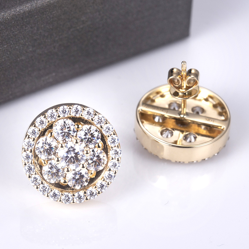 Messi Jewelry - Messi Jewelry 10k yellow gold moissanite diamond stud earrings Earrings 11