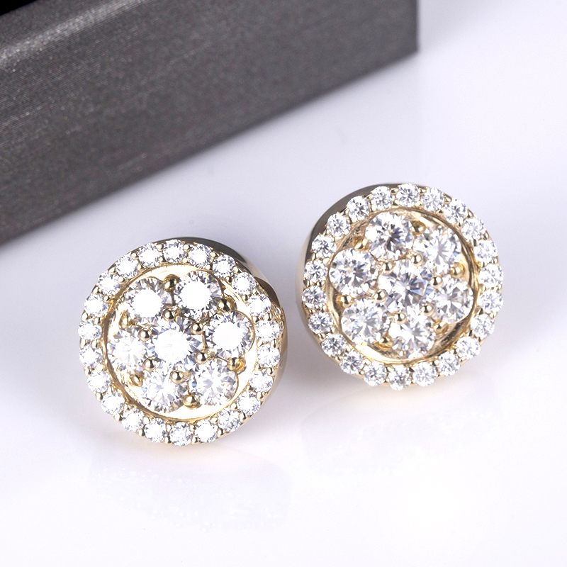 Messi Jewelry - Messi Jewelry 10k yellow gold moissanite diamond stud earrings Earrings 10