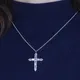 Lab Created Diamond Cross Necklace