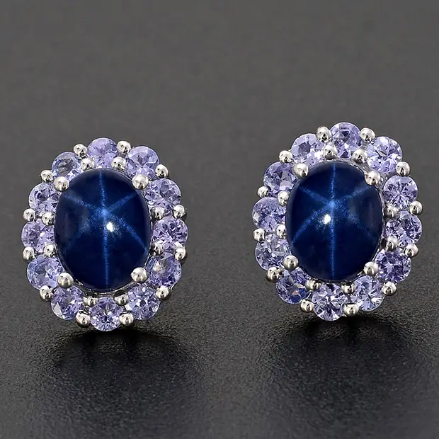 Messi Jewelry - Sintetico stella rossa blu zaffiro gemma sintetica 1
