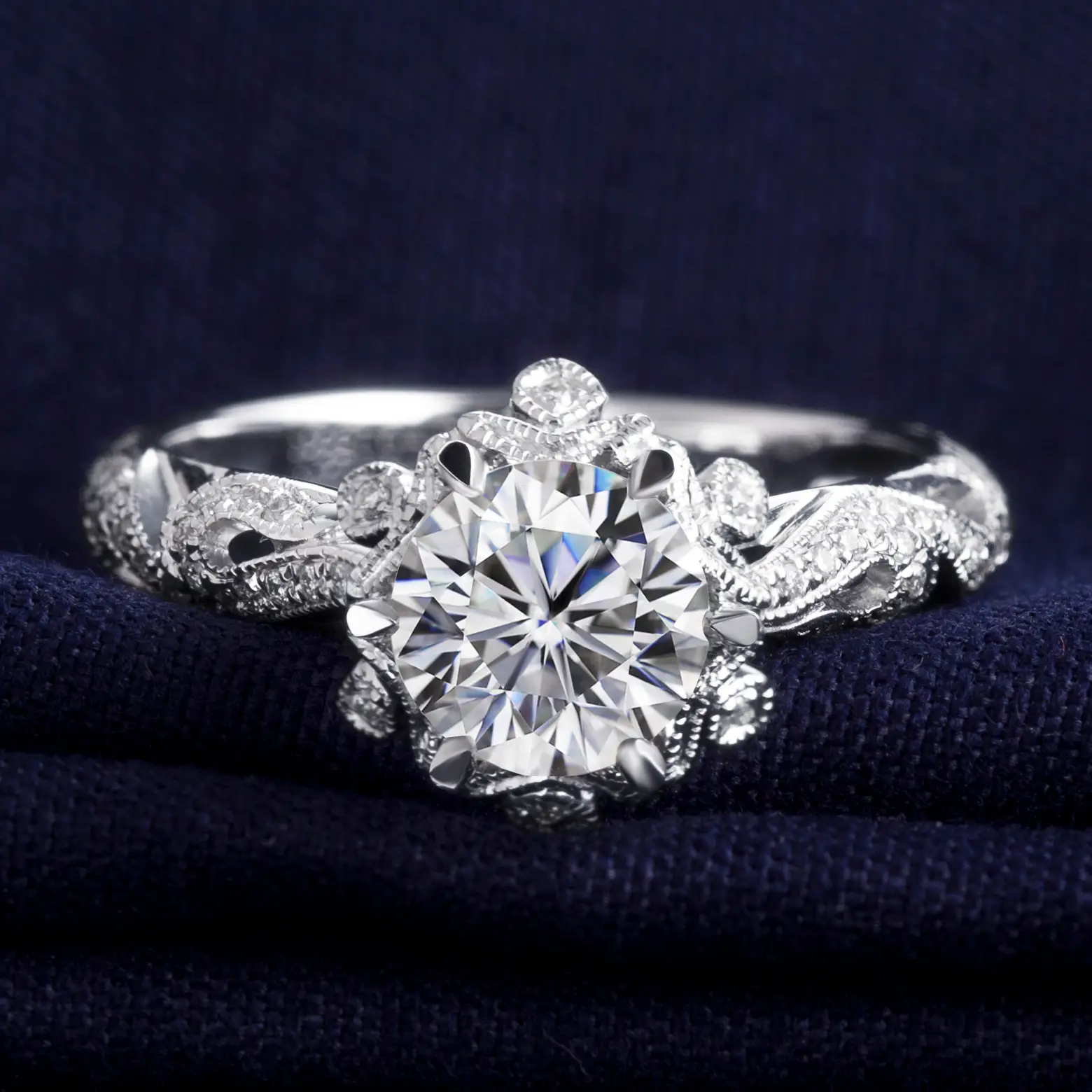 Long Lasting white gold moissanite ring quality assurance | Messi Jewelry 6