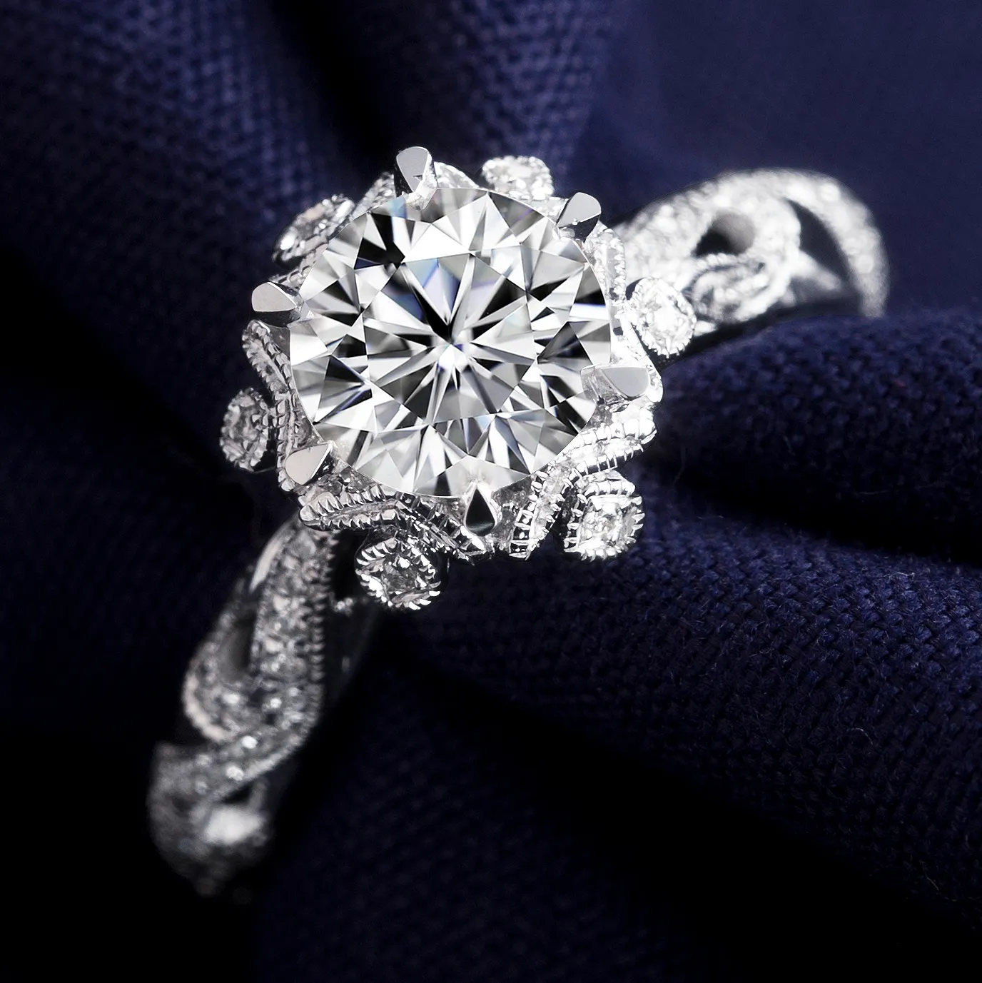 Long Lasting white gold moissanite ring quality assurance | Messi Jewelry 4