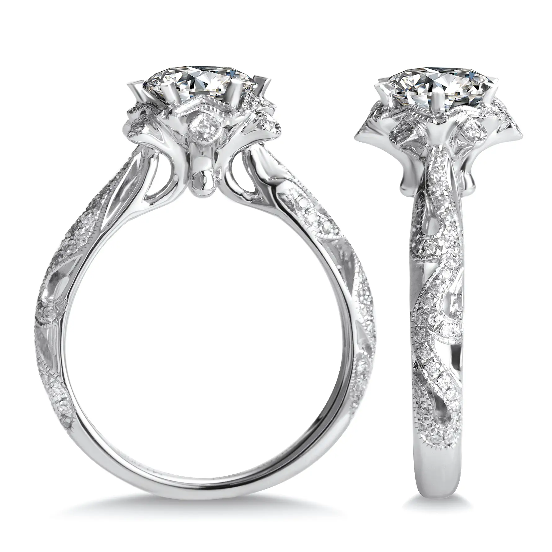 Long Lasting white gold moissanite ring quality assurance | Messi Jewelry 3