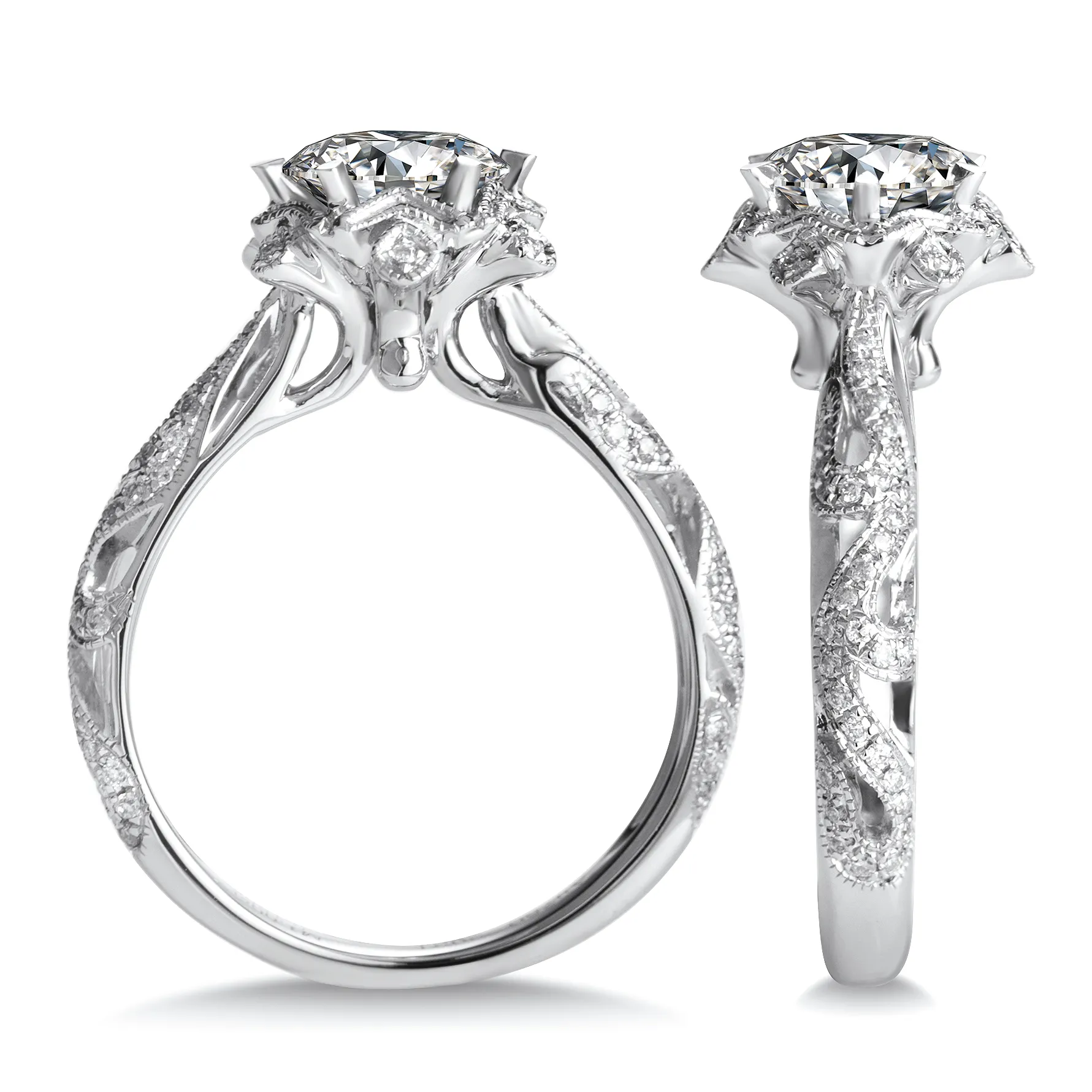 Long Lasting white gold moissanite ring quality assurance | Messi Jewelry 3
