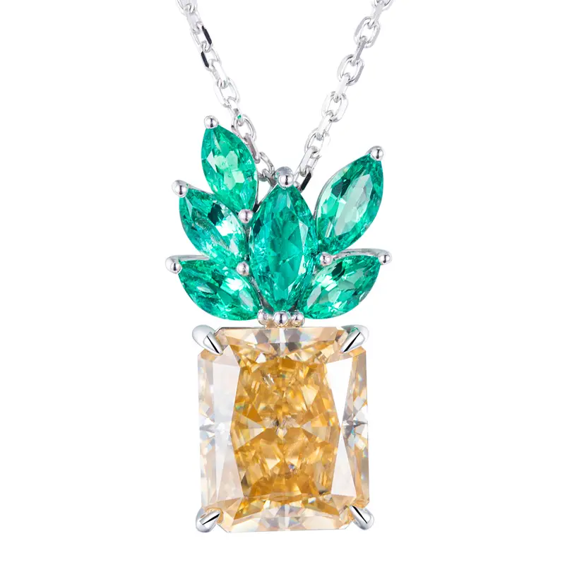 Gioielli Messi - Gioielli Messi Gold giallo 14K con ciondolo Giissanite MOISSANITE MOISSANITE CUTTO MOISTANITÀ PERSONE PERSONE MOISSANTE DELLE DONNE 1