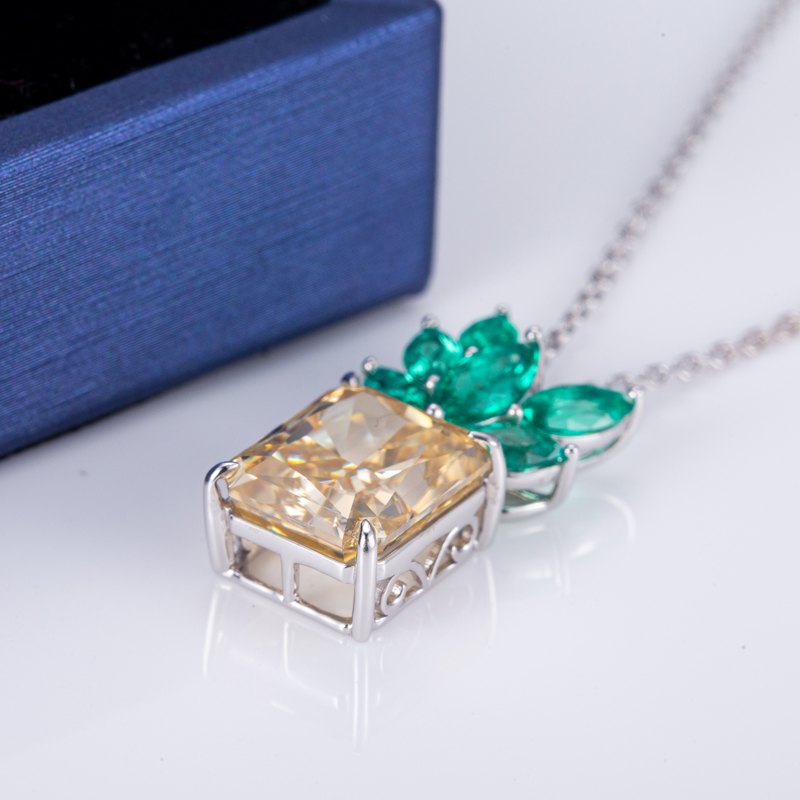 Messi Alahas - Messi Alahas 14k dilaw nga Bulawan nga adunay dalag nga sinaw nga giputol nga moissanite marquise cut lab emerald nga regalo nga pendant para sa mga babaye Moissante Pendant 11