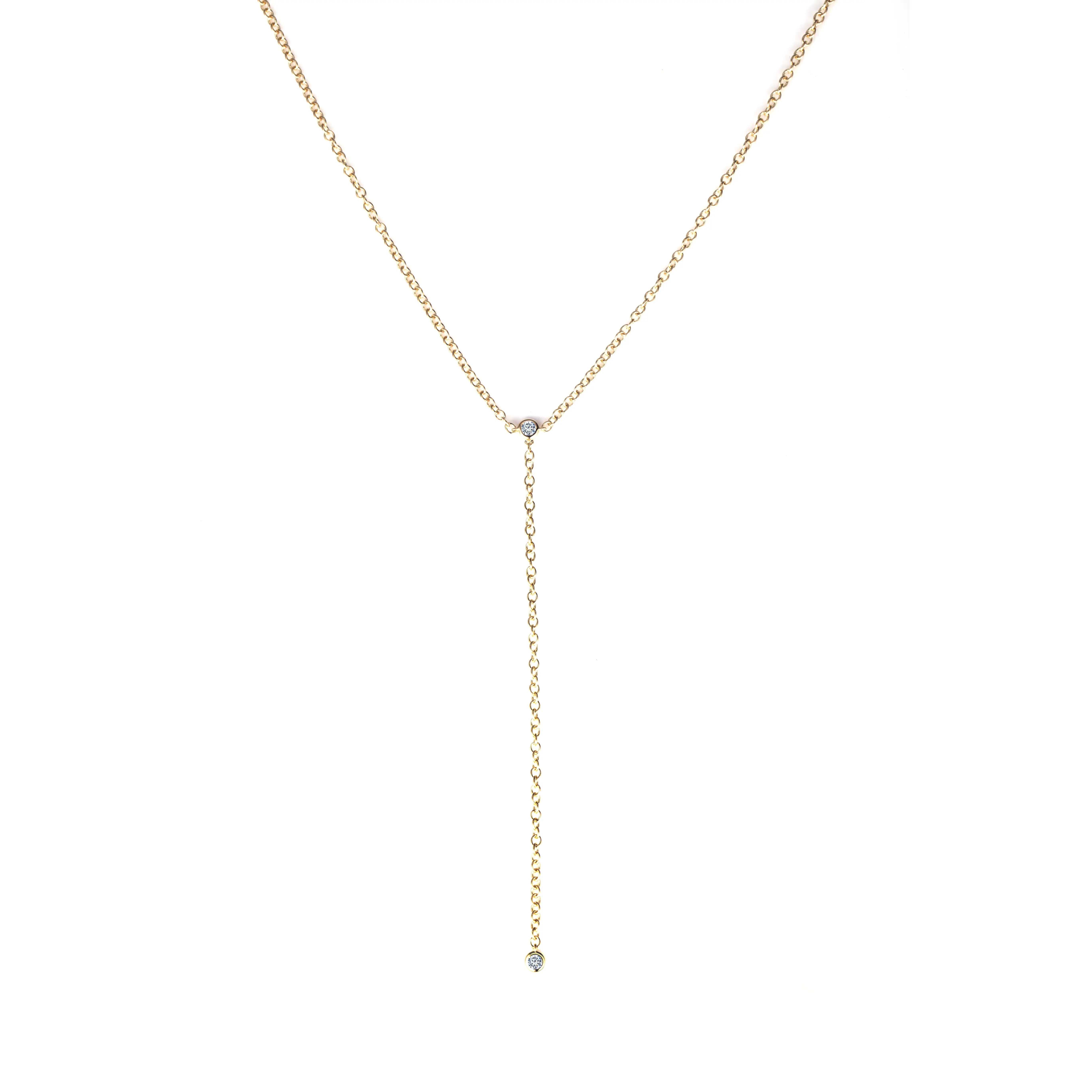 Gioielli Messi - Messi gioielli 18K Gold Gold Moissanite cornice con goccia Collana a ciondolo più sottile per la collana 1