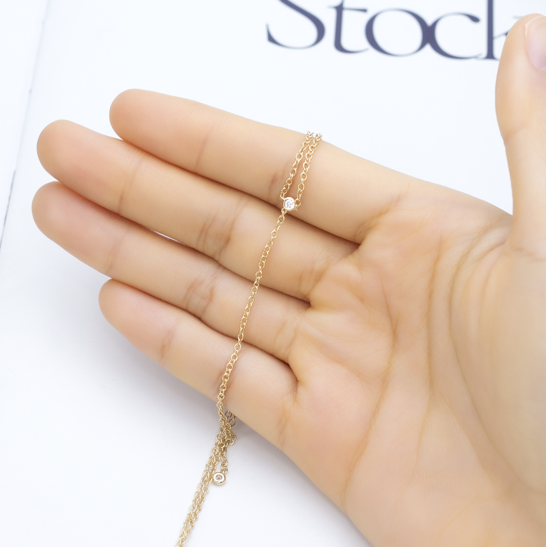 Messi Alahas - Messi Alahas 18k nga bulawan Fashion moissanite bezel setting drop thinner pendant necklace labing maayo nga regalo alang sa girlfriend Necklace 9