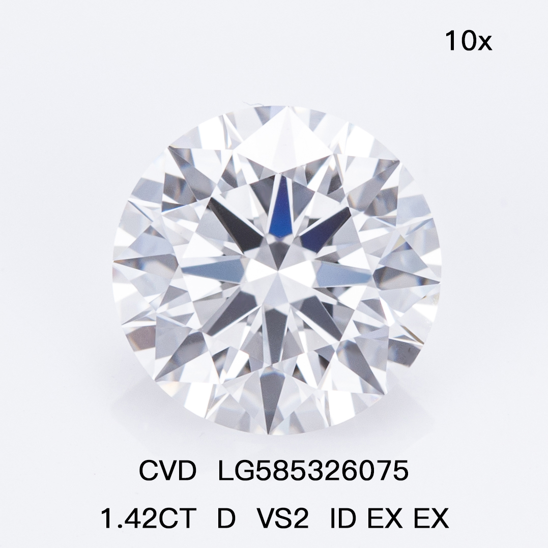 Potongan Cemerlang Bulat 1.5ct D VS2 CVD Diamond Lab Grown Diamond IGI Certificate 10