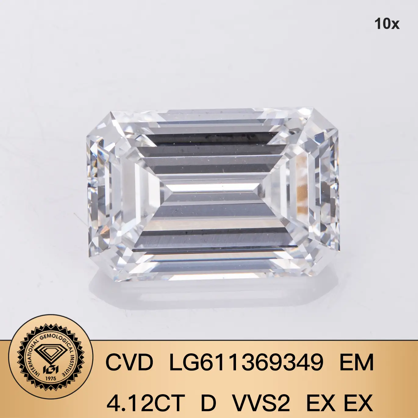 4.12CT Emerald Lab Grown Diamond - IGI Certified 5