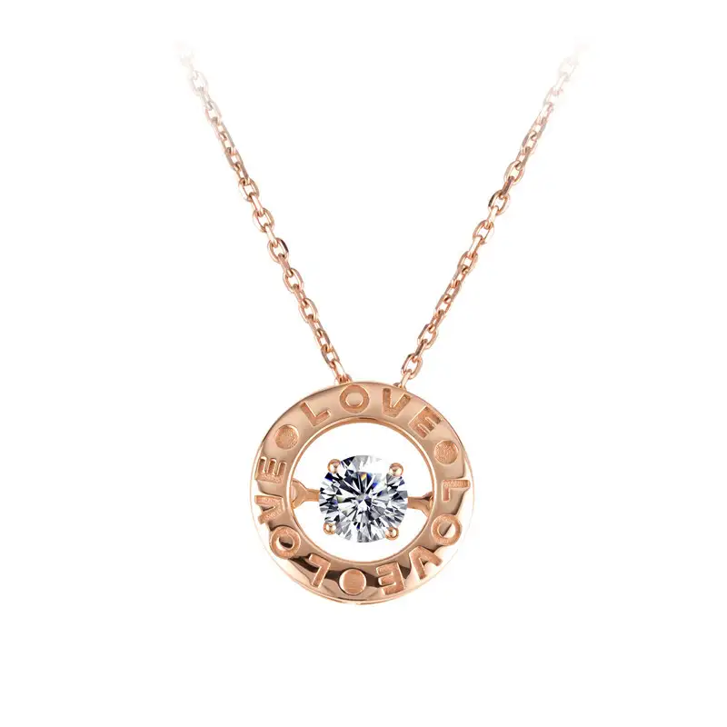 Gioielli Messi - Messi Jewelry MS -150 18K AU750 Collana in oro rosa CVD HPHT Lab Create Collane Diamond Love Collana 1