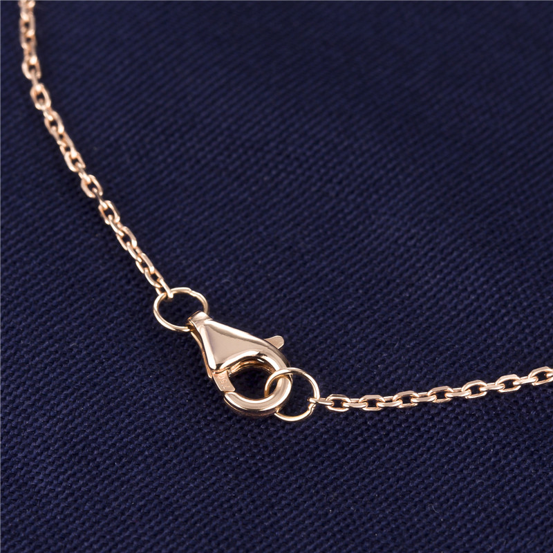 Messi Alahas - Messi Alahas MS-150 18K AU750 Rose Gold Necklace CVD HPHT Lab Gibuhat Diamond Love Necklaces Necklace 18