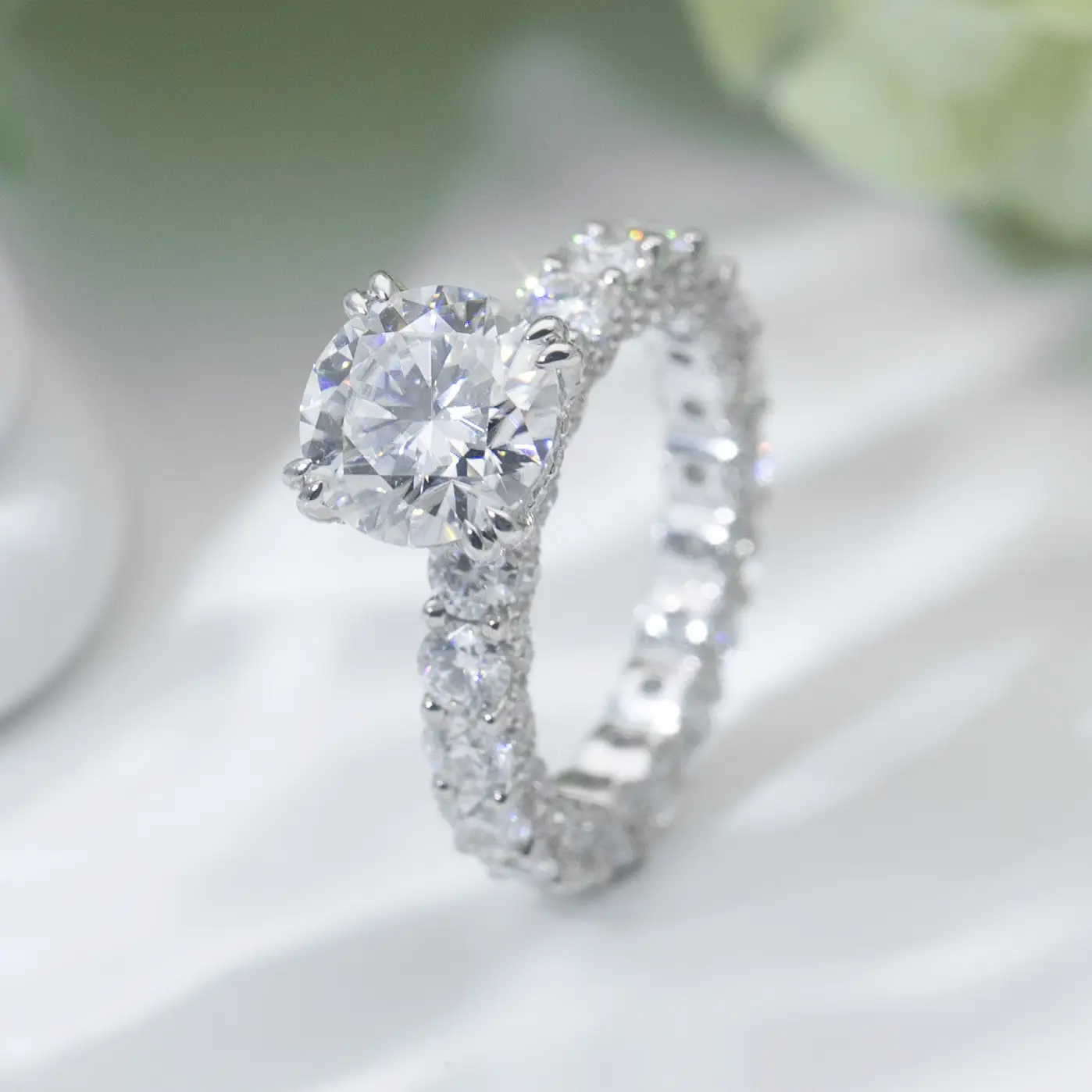 Gioielli Messi - Messi gemme da 7 mm rotonde fidanzamento taglio brillante 18k donne in oro in oro oro anello moissanite anelli di diamanti 1