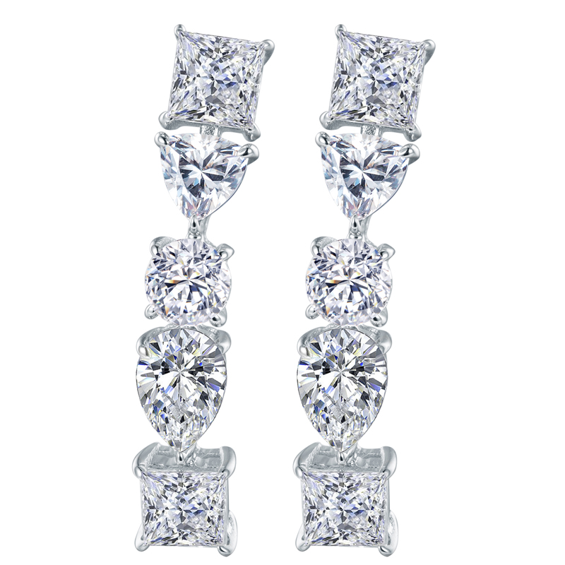 Messi Jewelry - Messi Jewelry 18k white gold luxury moissanite diamond earrings Earrings 8