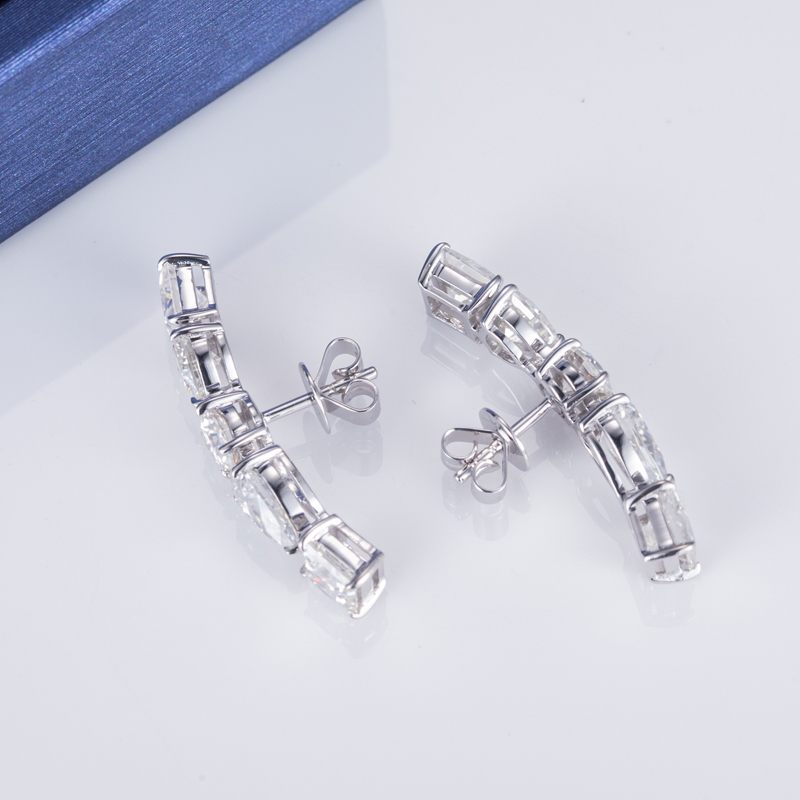 Messi Jewelry - Messi Jewelry 18k white gold luxury moissanite diamond earrings Earrings 11