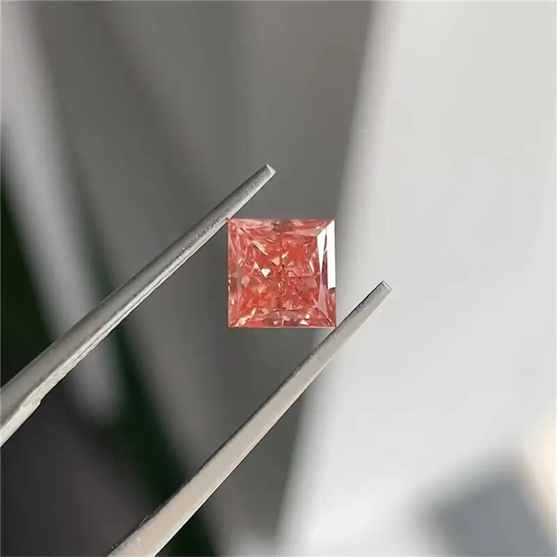 Princess Pink Lab Grown Diamond: High Quality, Ideal for Loose Gemstones 2