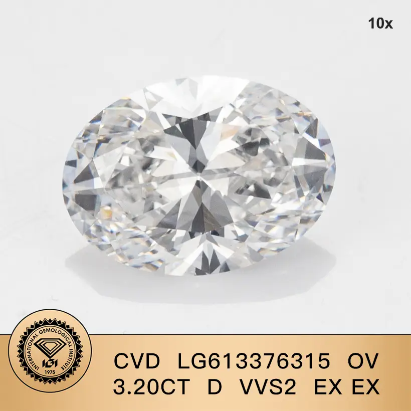 3.20ct 배 모양 CVD LG613376315 D VVS2 EX EX EX LAB 자란 다이아몬드 1
