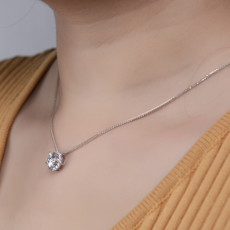 Round Lab Grown Diamond Necklace