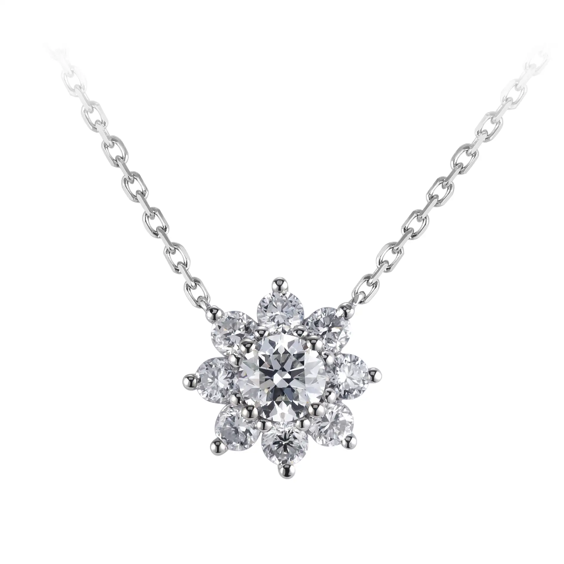 Gioielli Messi - Gioielli Messi N01 AU750 18K STROW Snowflowr Collana Gioielli CVD Lab Lab Crown Diamond Necklace Collana 1