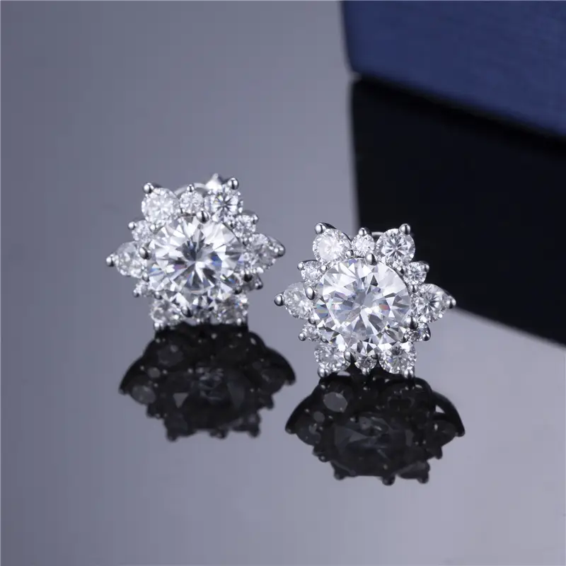 메시 보석 - 실험실 자란 다이아몬드 Moissanite 14K 18K 금 커스텀 이어링 보석류 커스텀 스터드 귀걸이 보석 귀걸이 1