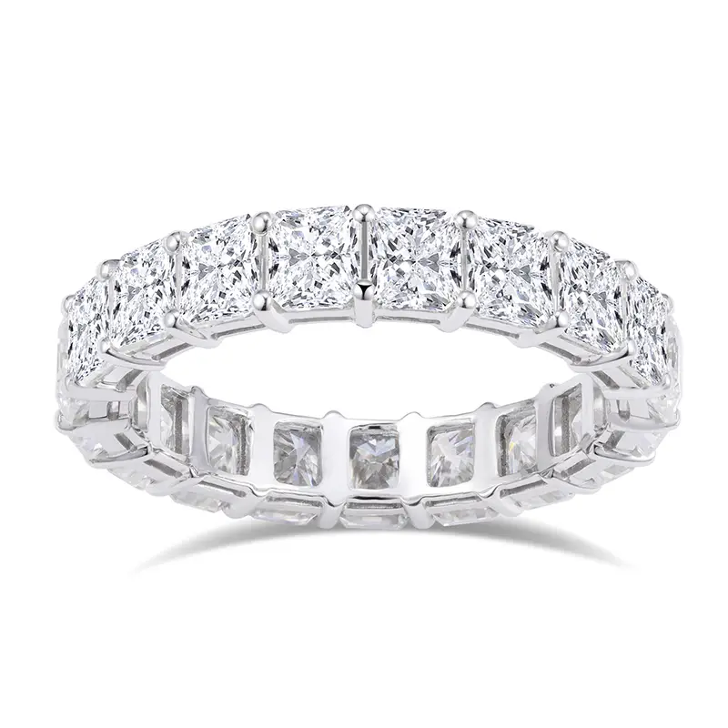 Gioielli Messi - Messi Gems MS -483 Gioielli in oro bianco da 18K Radiant tagliato a ghiaccio a ghiaccio di gioielli eterniti moissanite oro 1
